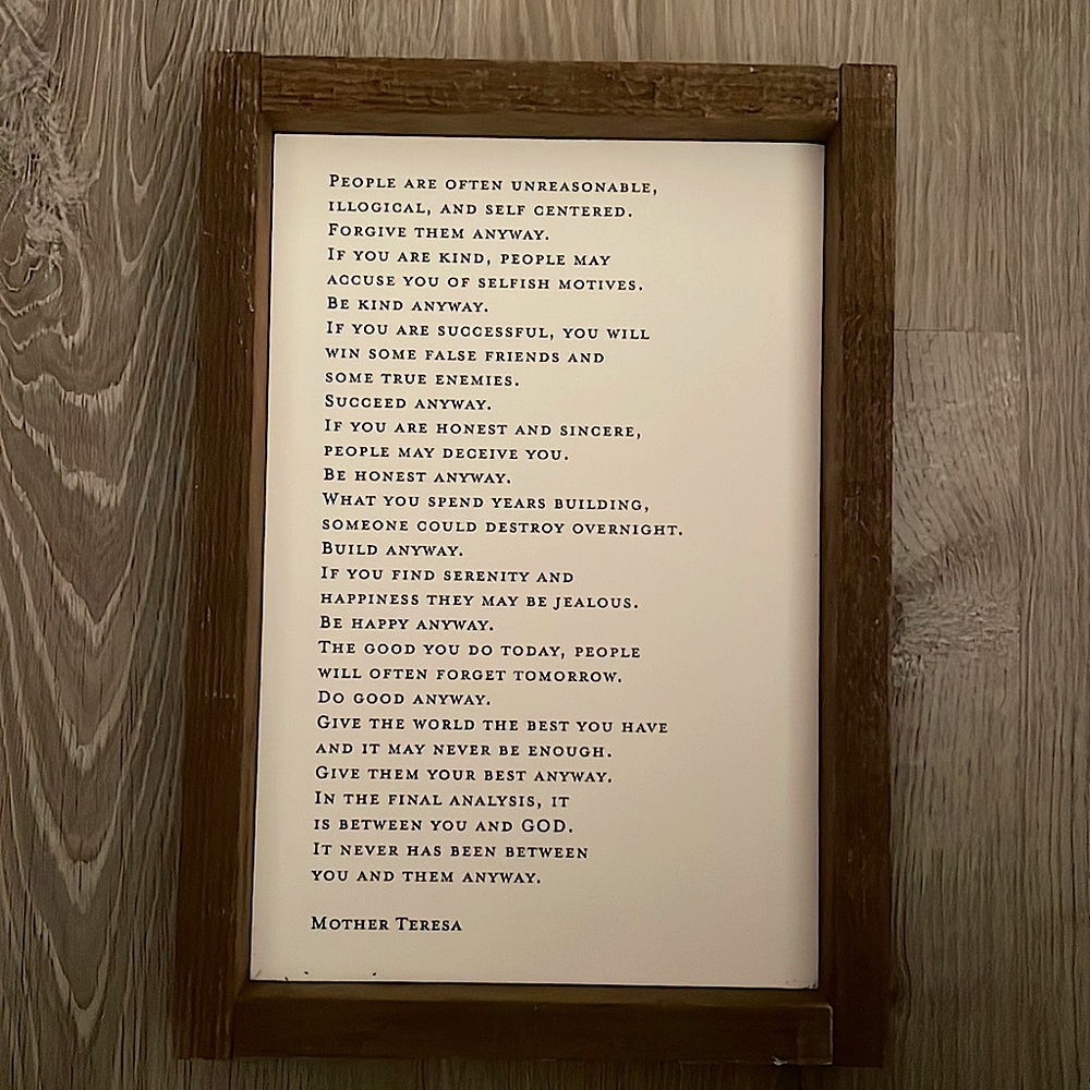 Wall Hanging - Quote Mother Teresa